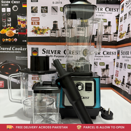 Silver Crest 3-in-1 Blender & Juicer Machine | 5500W Powerful Motor | Model S-2878