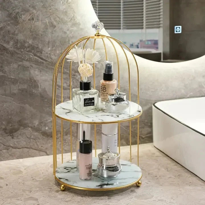 Double Layer Cosmetic Storage Box – Makeup Organizer Cage