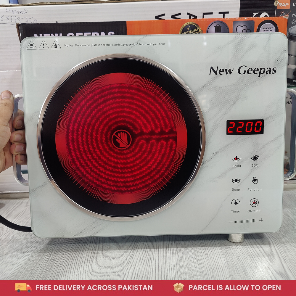 New Geepas Infrared Cooker 2200W with Stand – Model RS-104