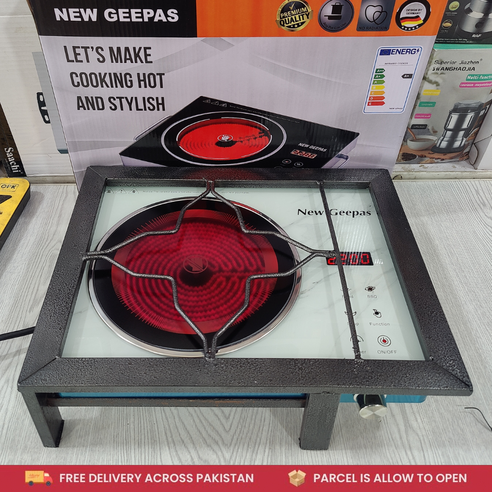New Geepas Infrared Cooker 2200W with Stand – Model RS-104