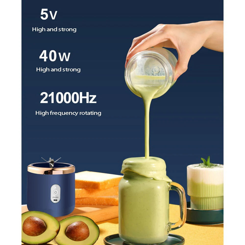 2 in 1 Portable Electric Juicer – 300ML Smoothie Blender