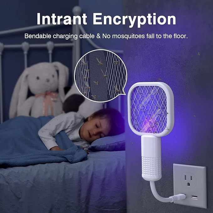 Electric Mosquito Killer Racket – 2-in-1 Rechargeable Bug Zapper