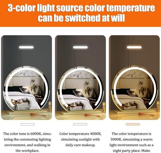 Selfie Cosmetic Table Led Decorative Mirror Round Vanity Dresser Decorative Mirror