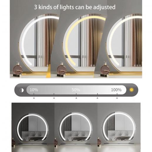 Selfie Cosmetic Table Led Decorative Mirror Round Vanity Dresser Decorative Mirror