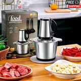 Food Processor & Vegetable + Meat Chopper - 3 Litre Steel Bowl – 1000W