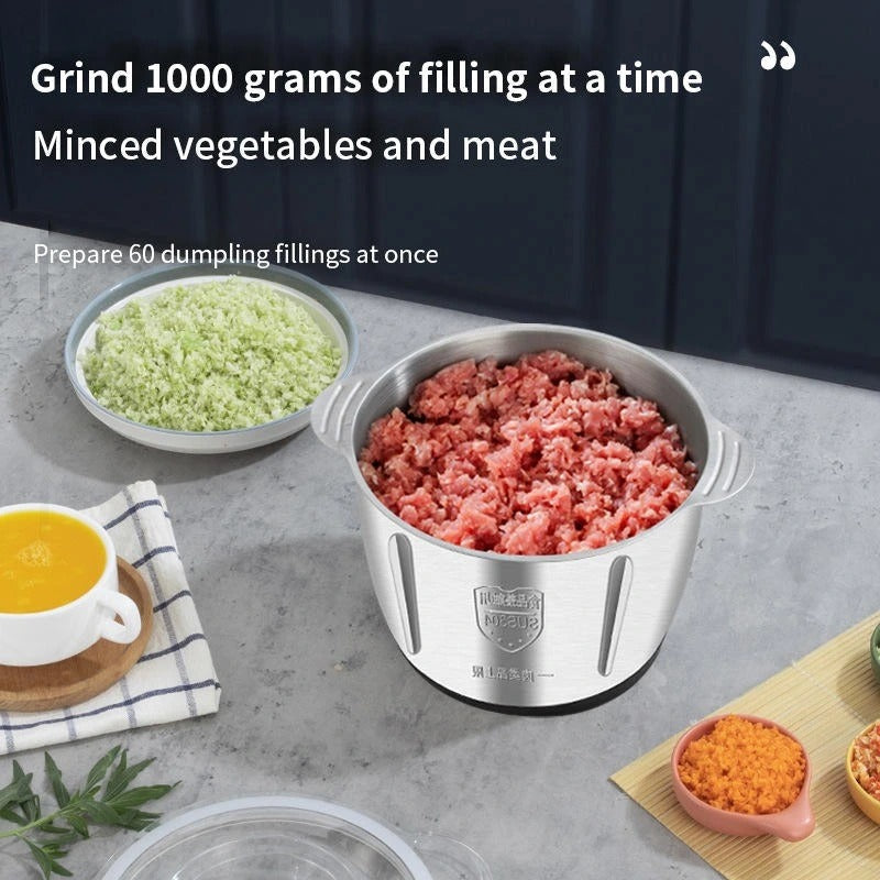 Food Processor & Vegetable + Meat Chopper - 3 Litre Steel Bowl – 1000W