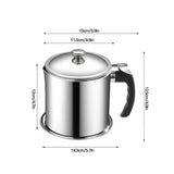 Stainless Steel Oil Filter Pot with Tray – Grease Storage Container