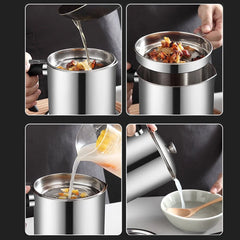 Stainless Steel Oil Filter Pot with Tray – Grease Storage Container