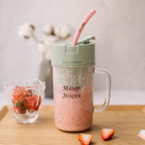 Portable Straw Cup Juicer Blender – 500ML, Rechargeable Juicer Maker